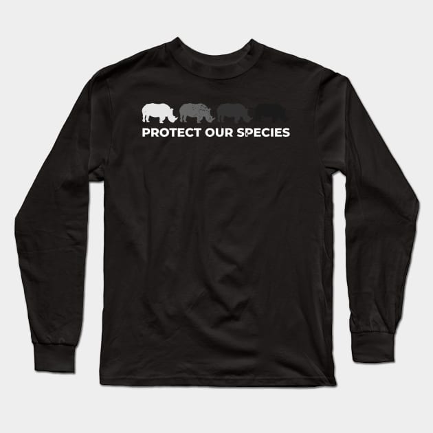 Disappearing Rhino Long Sleeve T-Shirt by Mandz11